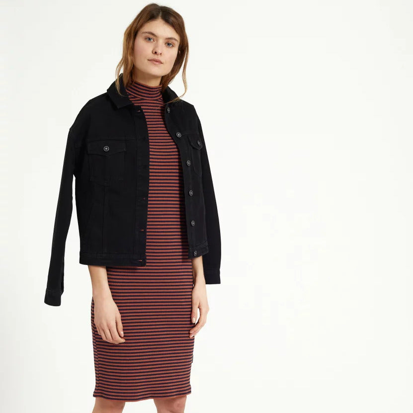 recolution Damen Kleid "DANDELION" - Dark Navy - Roasted Orange
