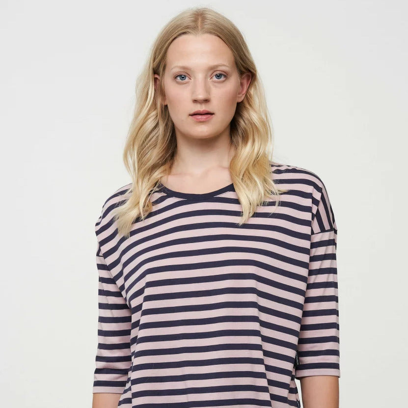 recolution Damen Longsleeve "CHAMOMILE" - Dark Navy - Nude Rose