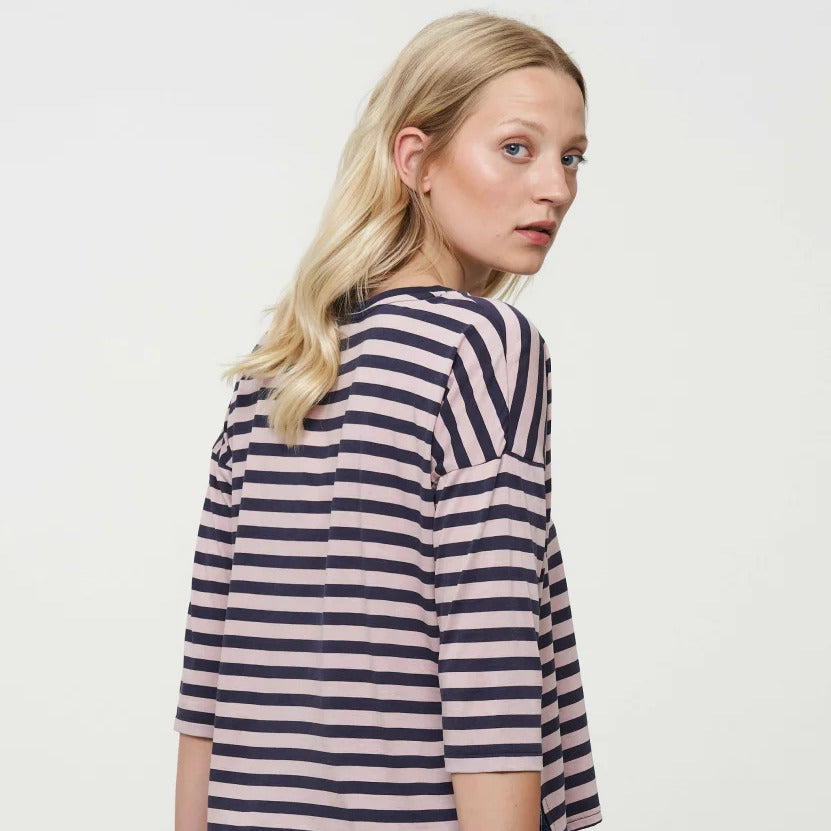 recolution Damen Longsleeve "CHAMOMILE" - Dark Navy - Nude Rose