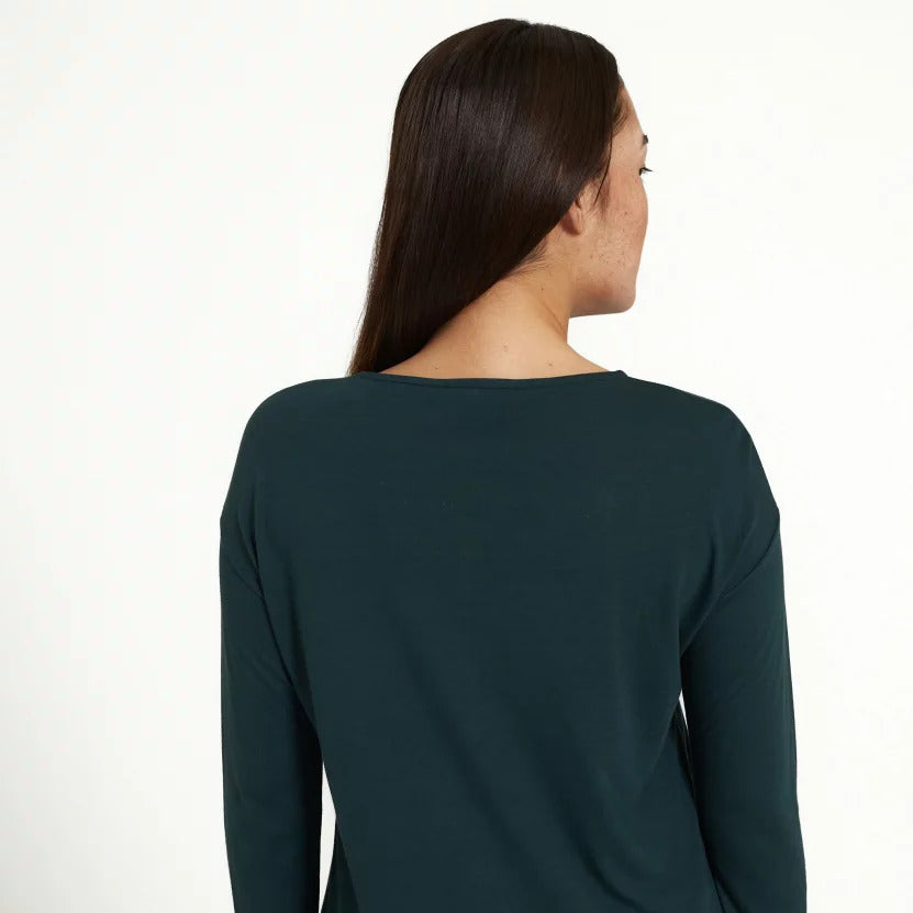 recolution Damen Longsleeve "FUCHSIA" - Forest Green