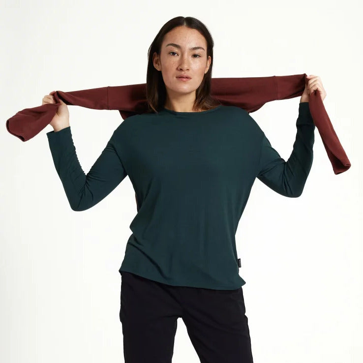 recolution Damen Longsleeve "FUCHSIA" - Forest Green