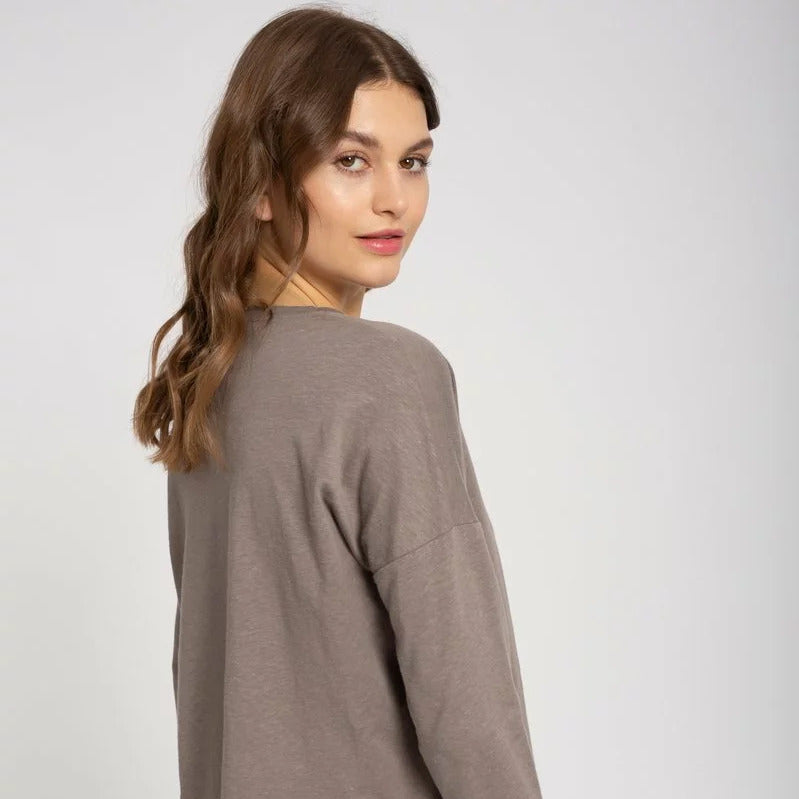 recolution Damen Longsleeve "HEMP" - Brown Hemp