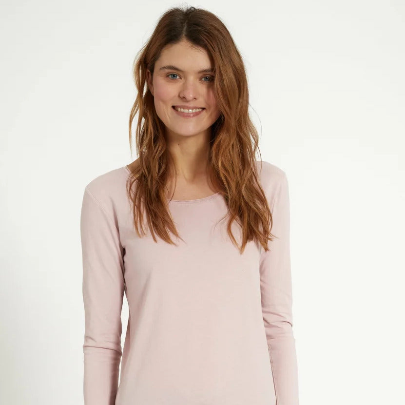 recolution Damen Longsleeve "HIBISCUS" - Nude Rose