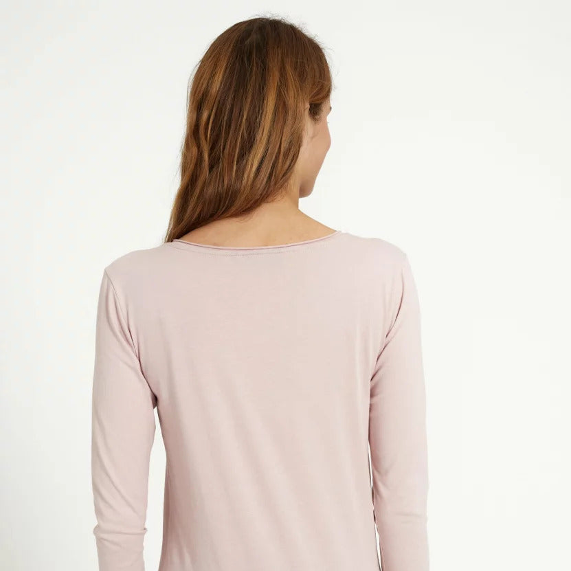 recolution Damen Longsleeve "HIBISCUS" - Nude Rose