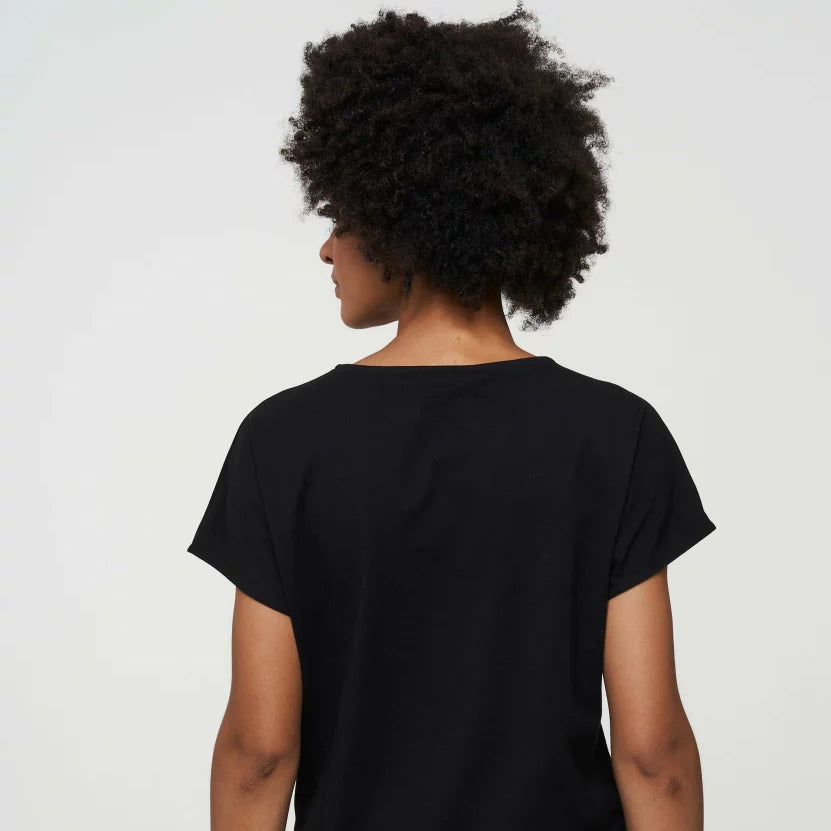 recolution Damen T-Shirt "ALOCASIA #MIND Print" - Black Shirts & Tops