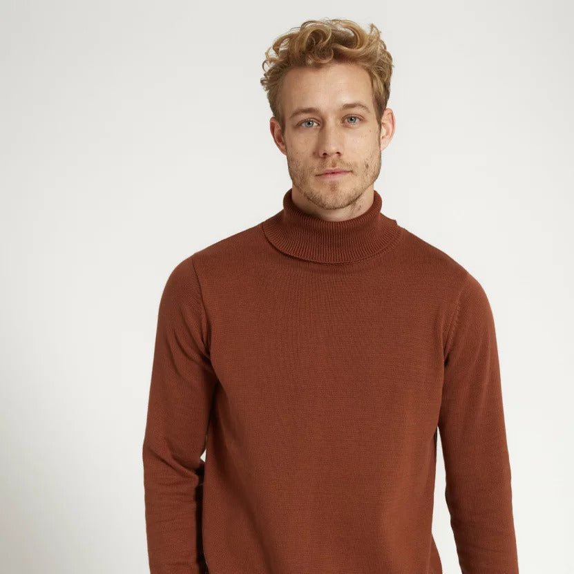 recolution Herren Turtleneck "PINE" - Dark Orange