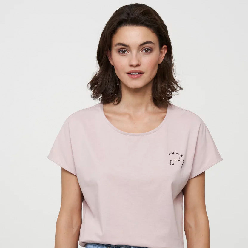 recolution T-Shirt "ALOCASIA GOOD MUSIC" - Nude Rose