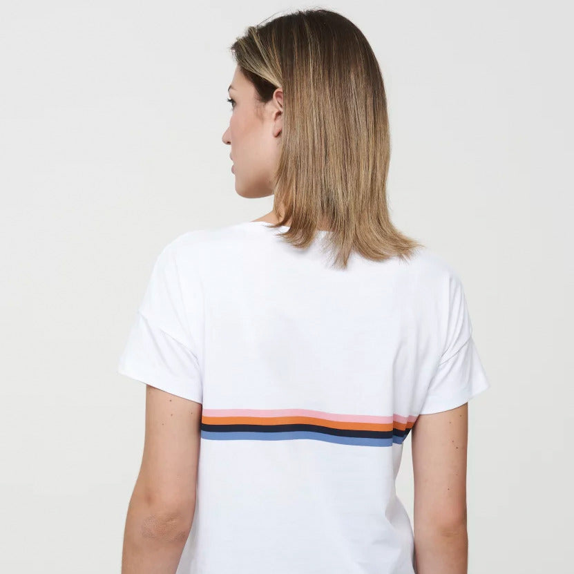 recolution T-Shirt "CHERRY CHEST STRIPES" - White