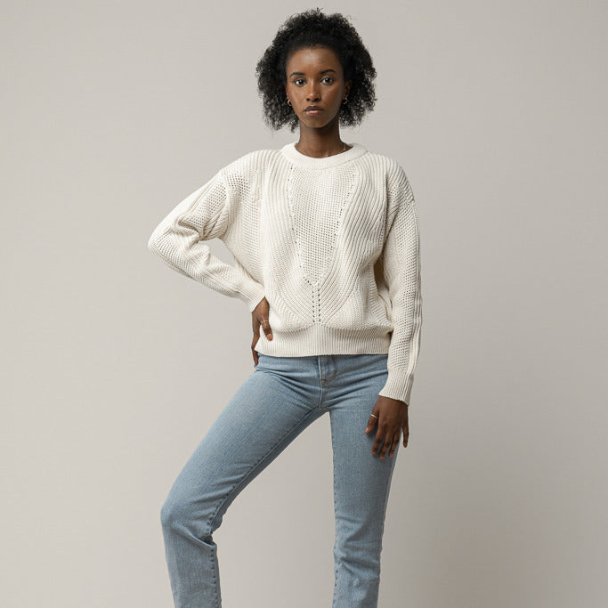 MELAWEAR Damen Strickpullover SEEMA Cream