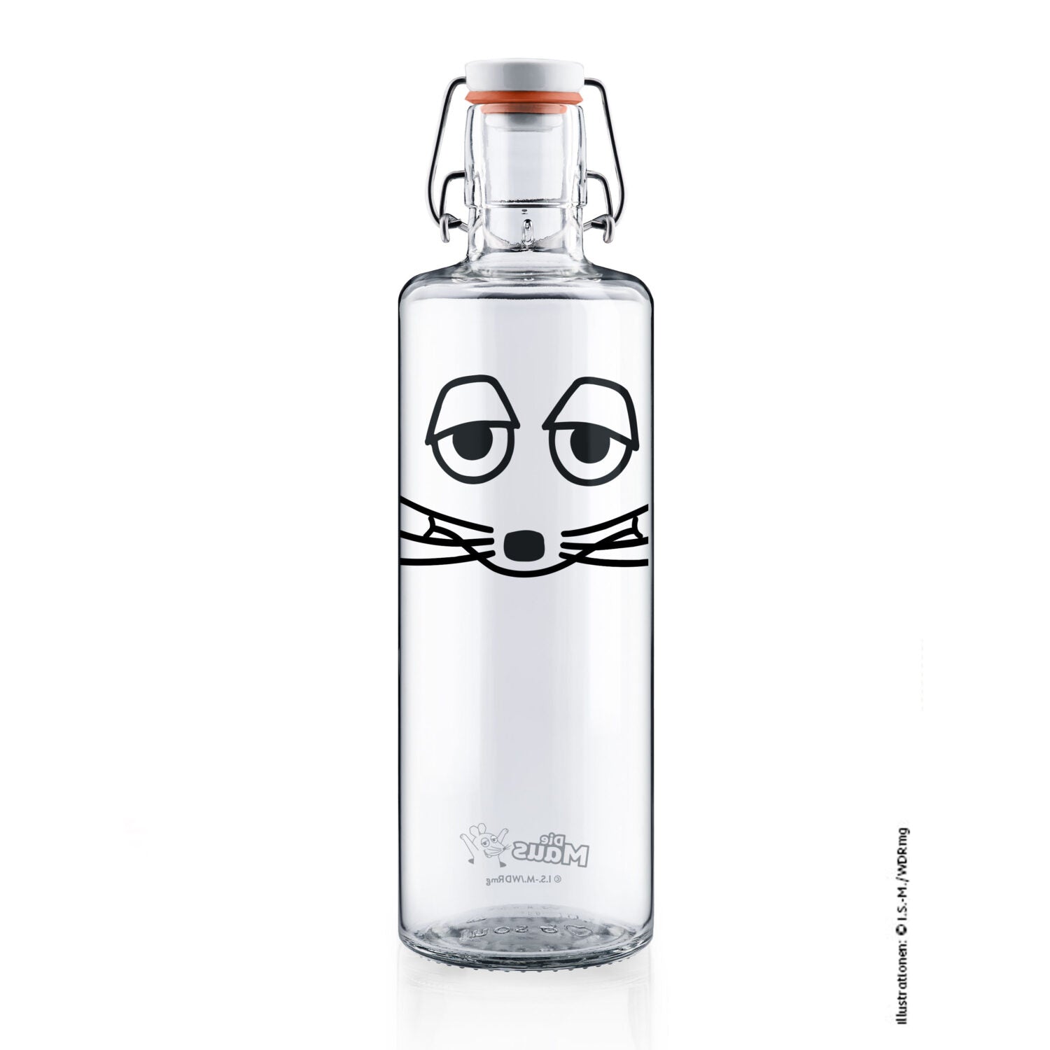 soulbottles 1l Glastrinkflasche "Die große Maus"