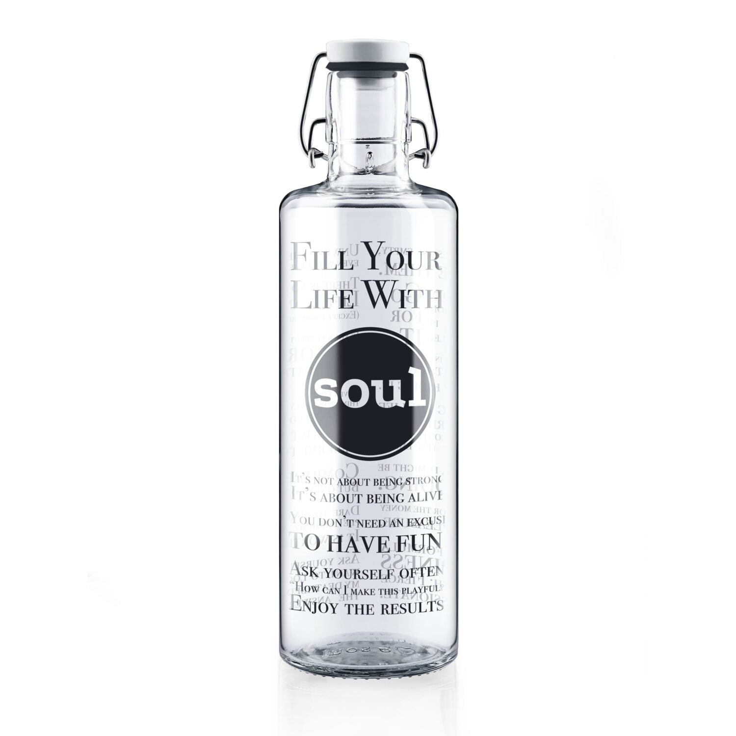 soulbottles 1l Glastrinkflasche "Fill your life with soul"