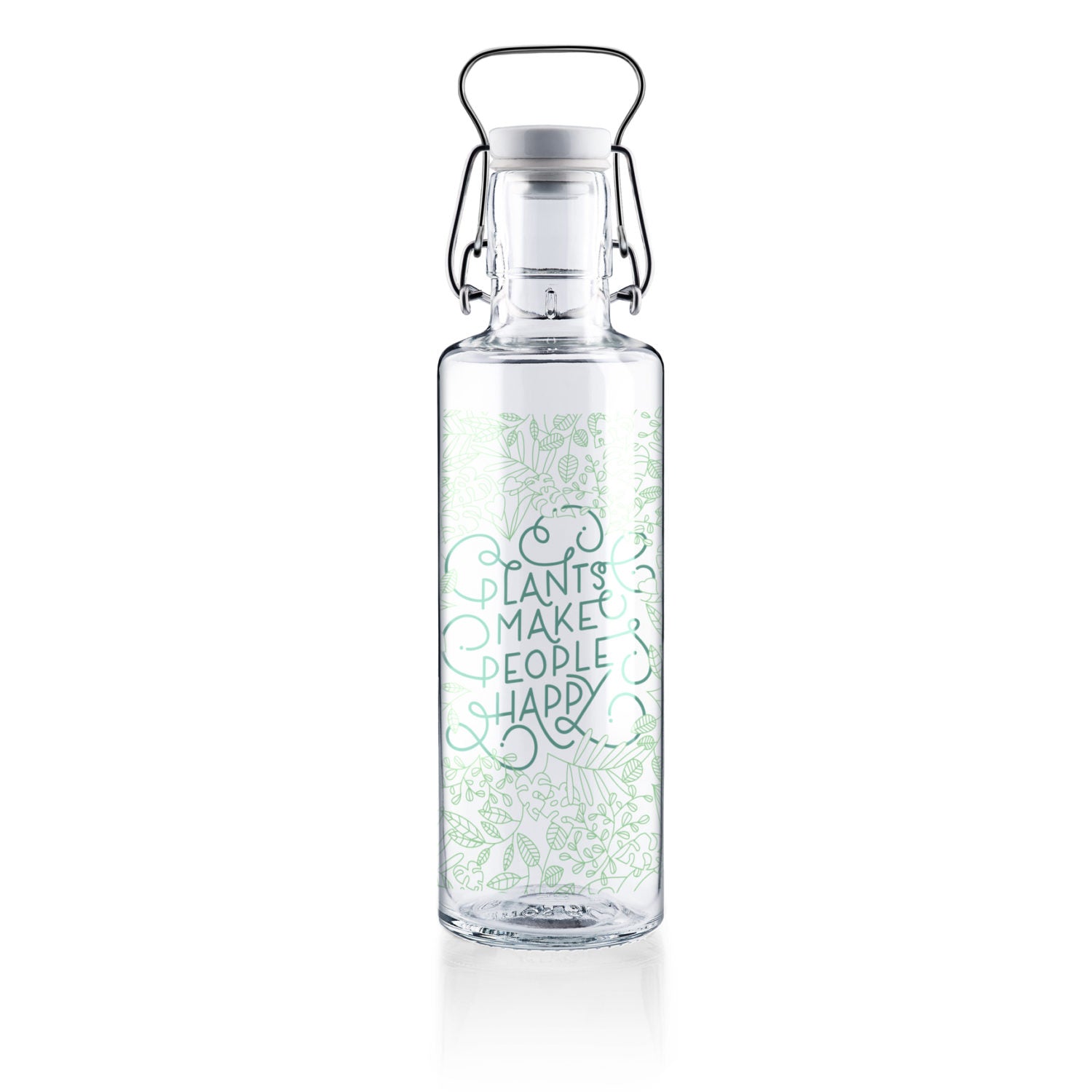 soulbottles 0,6l Glastrinkflasche "Plants make people happy"