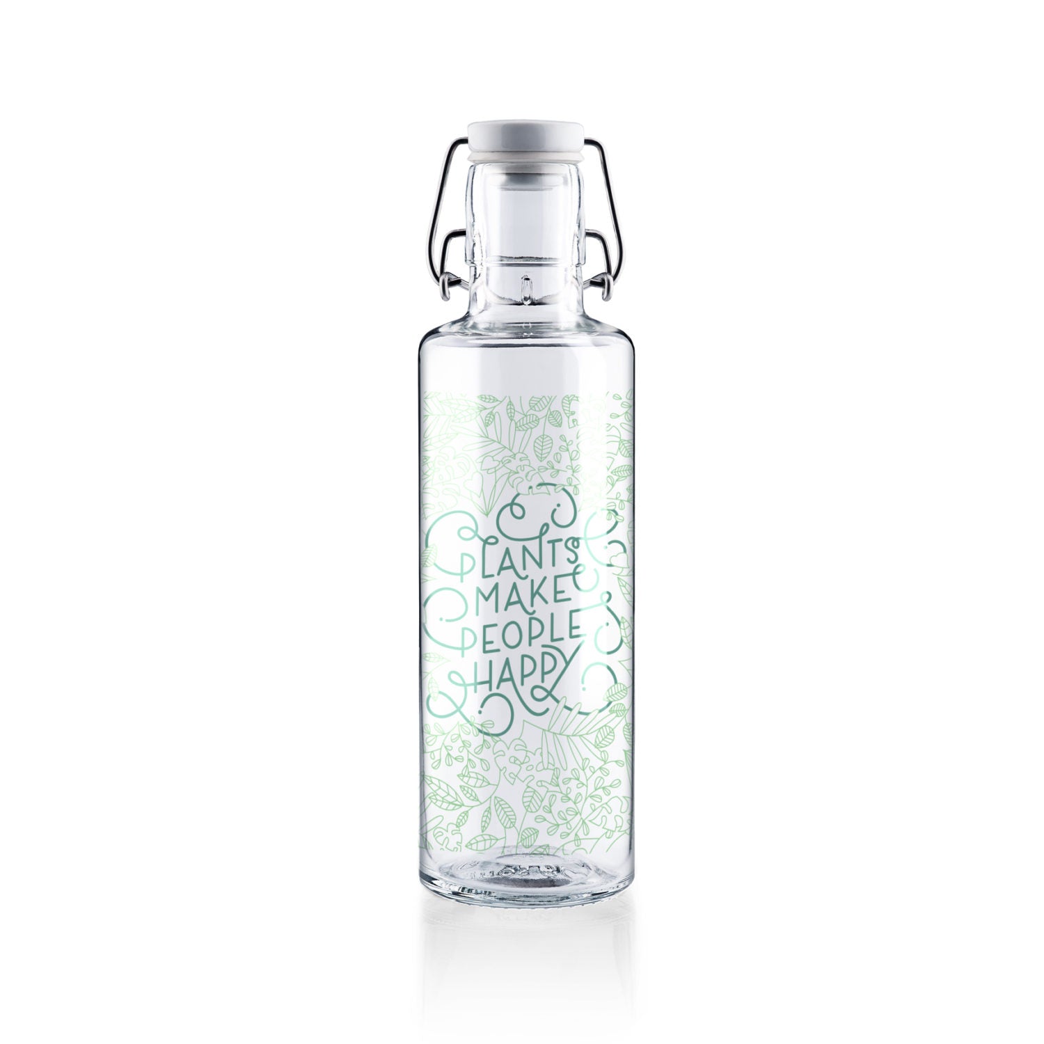 soulbottles 0,6l Glastrinkflasche "Plants make people happy"