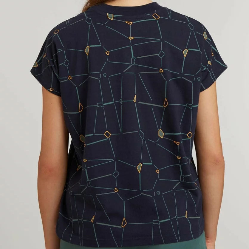 ThokkThokk Damen Boxy T-Shirt "Framework" - Dark Navy