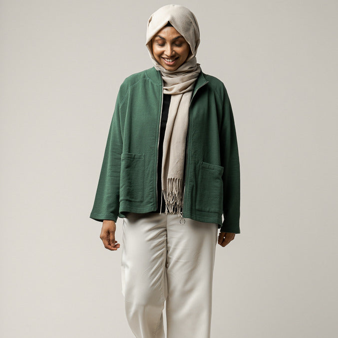 MELAWEAR Damen Sweatshirt-Jacke UMA Bottle Green