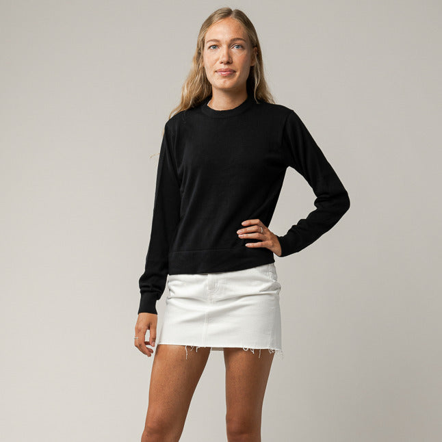 MELAWEAR Damen Feinstrickpullover VITI Schwarz