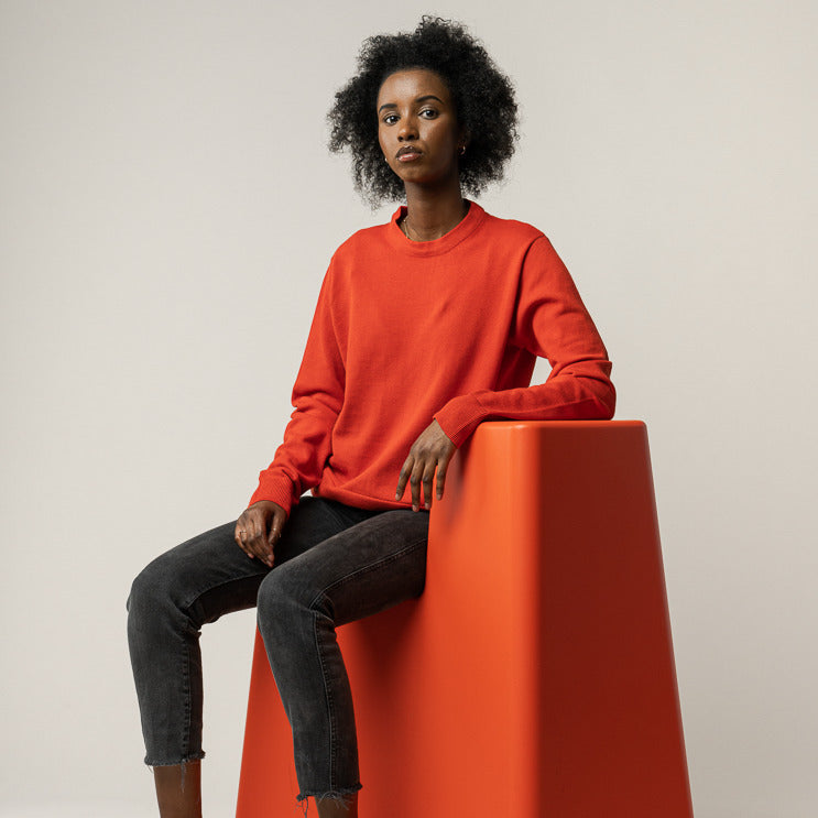 MELAWEAR Damen Feinstrickpullover VITI Tomato