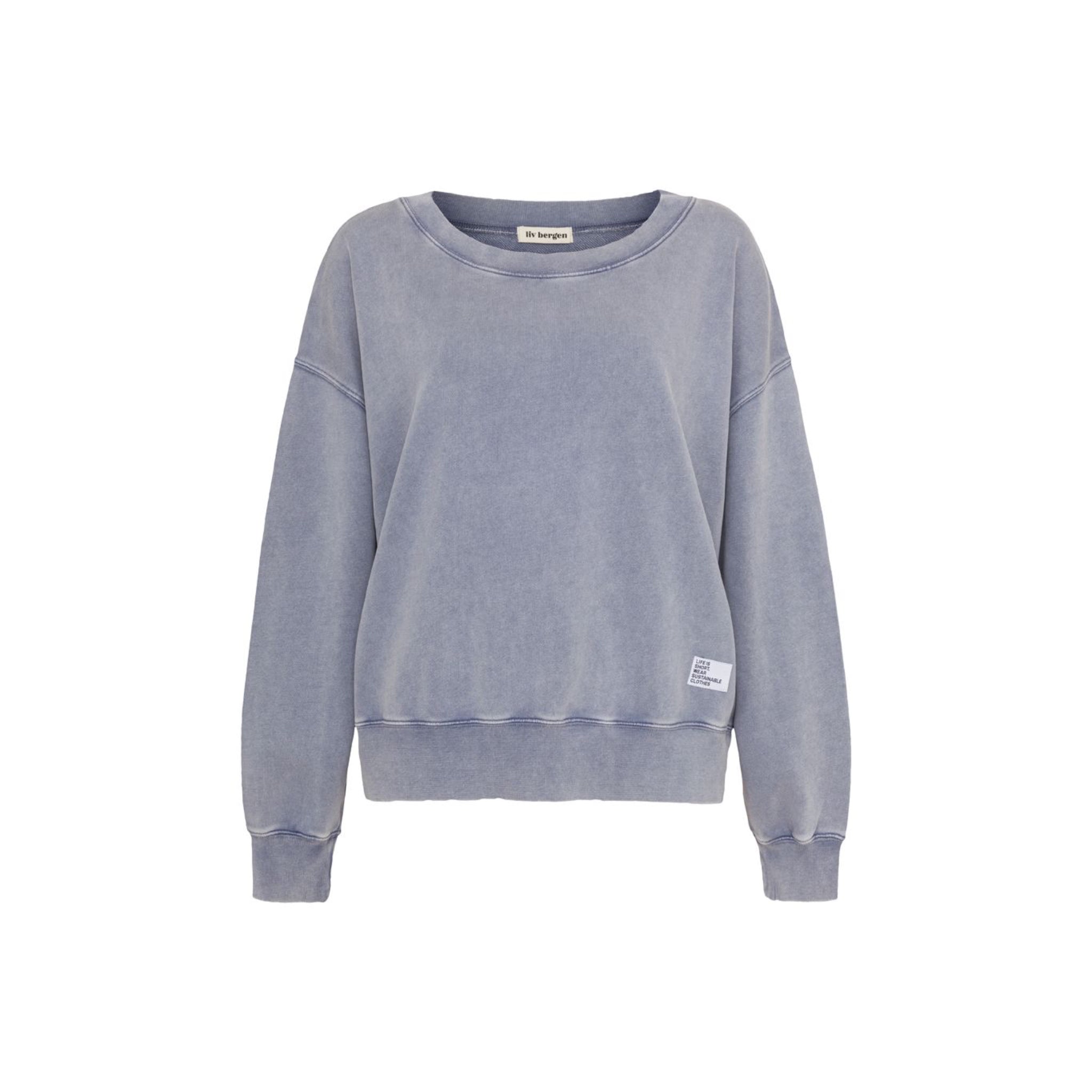 liv bergen Sweater "100% Organic Cotton" Denim Blue
