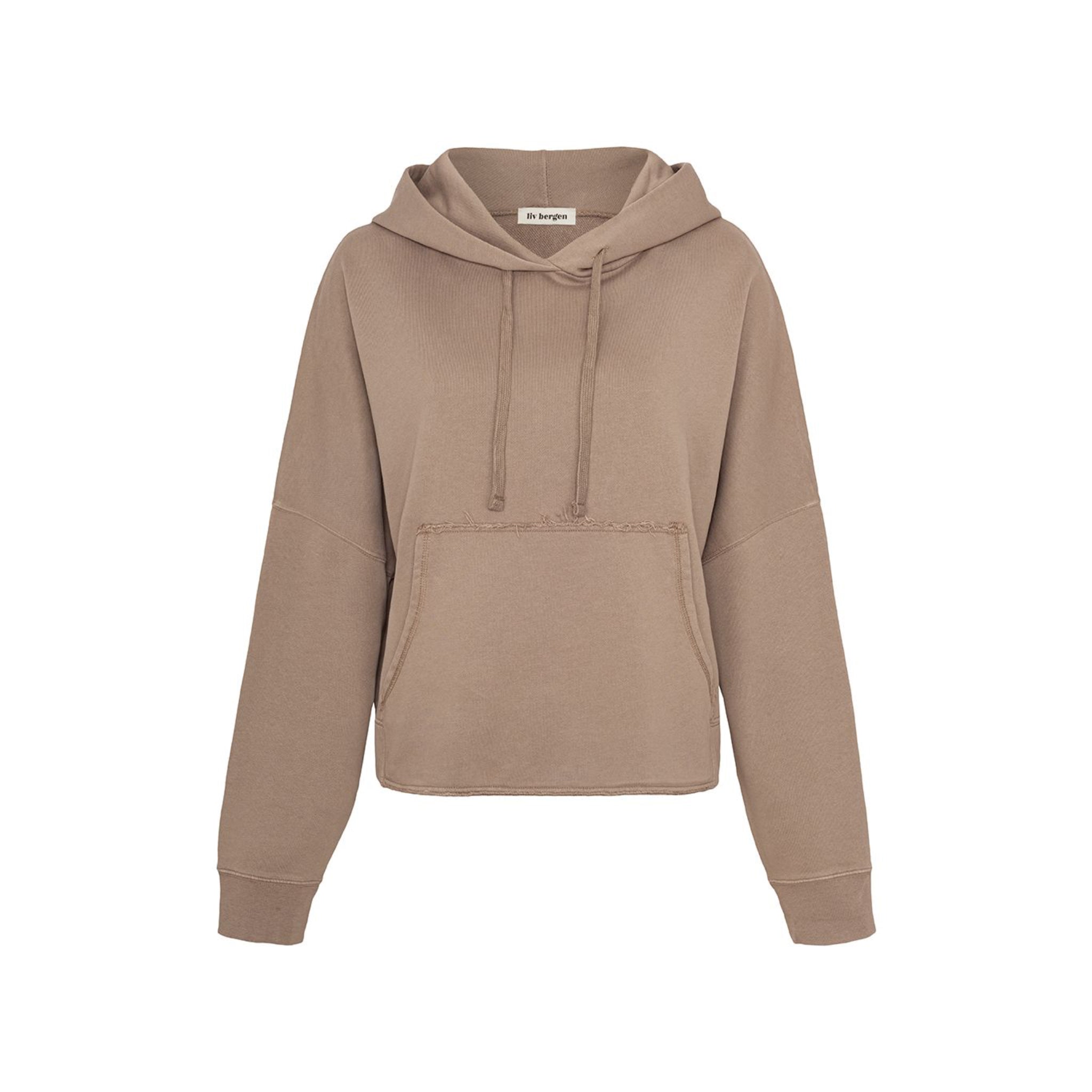 liv bergen Hoodie cropped "100% Organic Cotton" Cappuchino