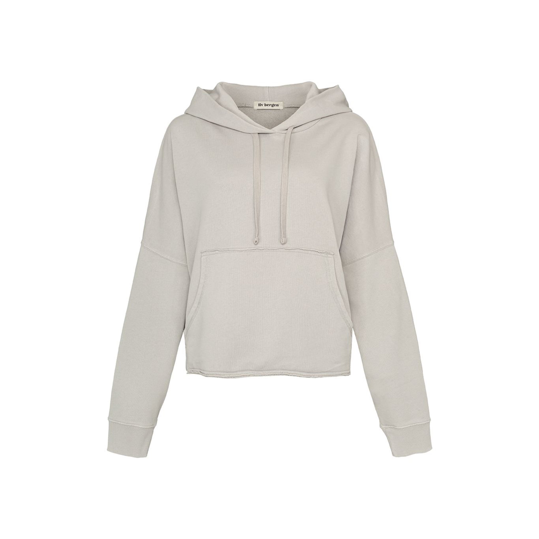 liv bergen Hoodie cropped "100% Organic Cotton" Stone