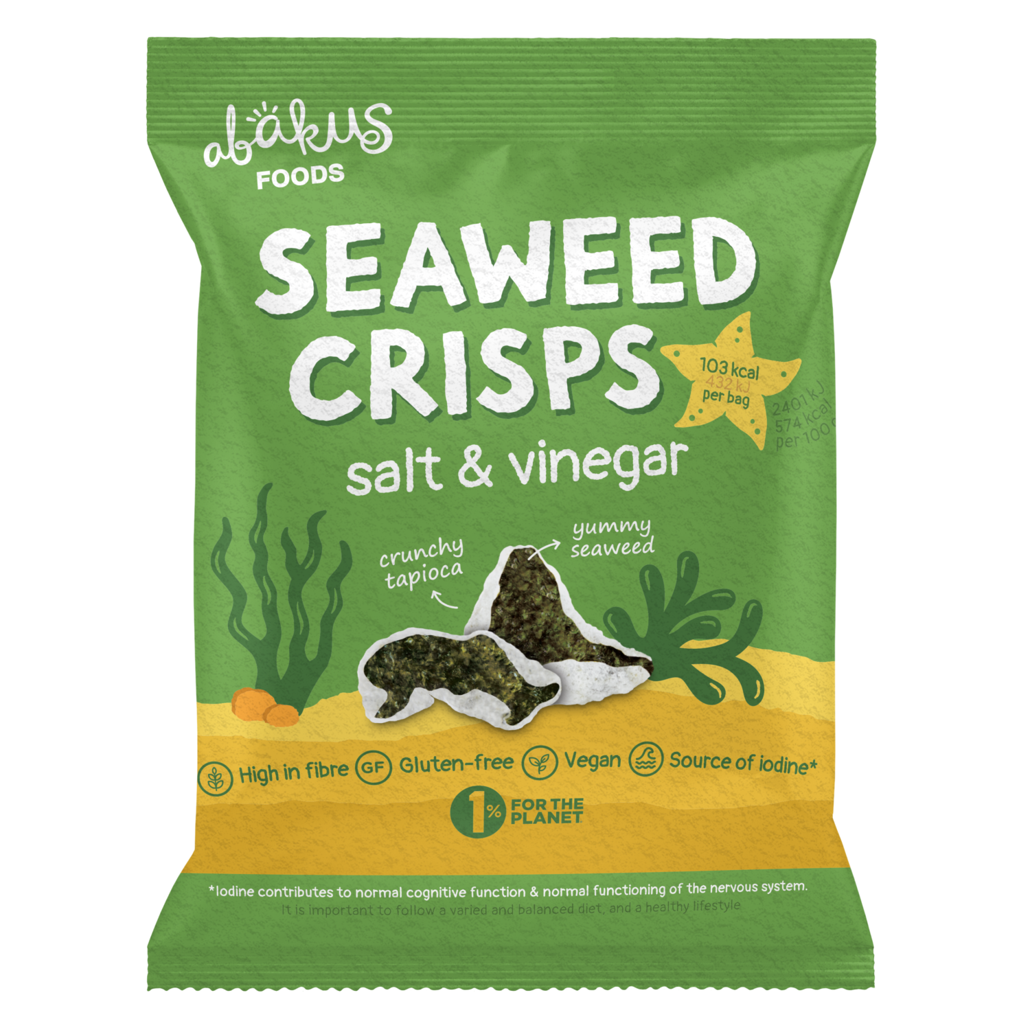 Abakus Foods Seaweed Crisps "Salt &amp; Vinegar"