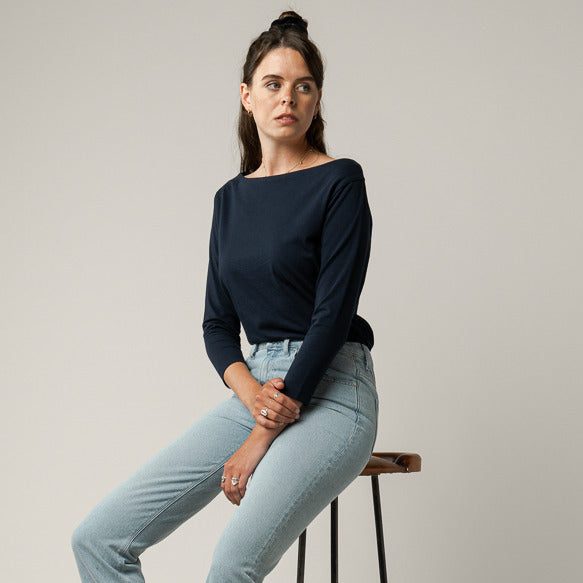 MELAWEAR Damen Langarmshirt ZARINA navy