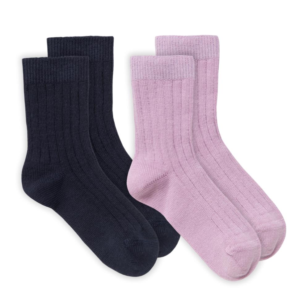 People Wear Organic 2er-Pack Socken GOTS Lavendel Mix