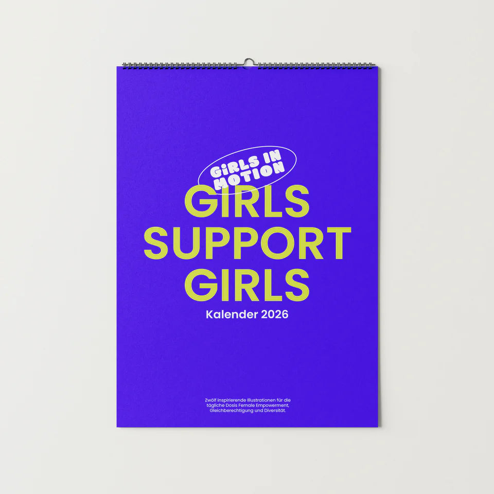 Girls in Motion Kalender "Girls support Girls 2026" DIN A4 DIN A4 Blau