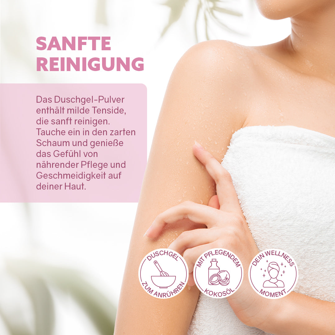 puremetics Duschgel-Pulver "Rosengarten"