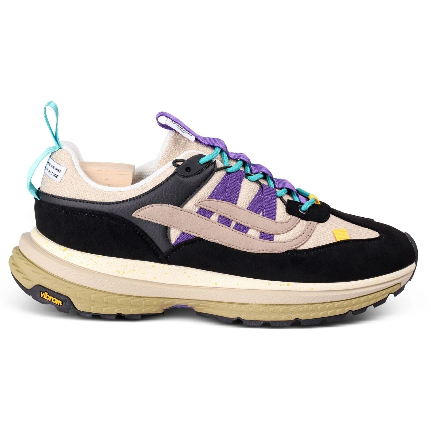 Genesis Footwear Unisex Sneaker "G-Machu Suede" Black Beige Purple