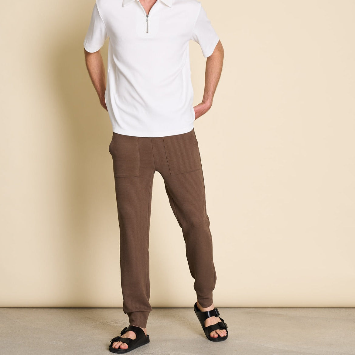 JAN N JUNE Lounge Pants TAO rib greige