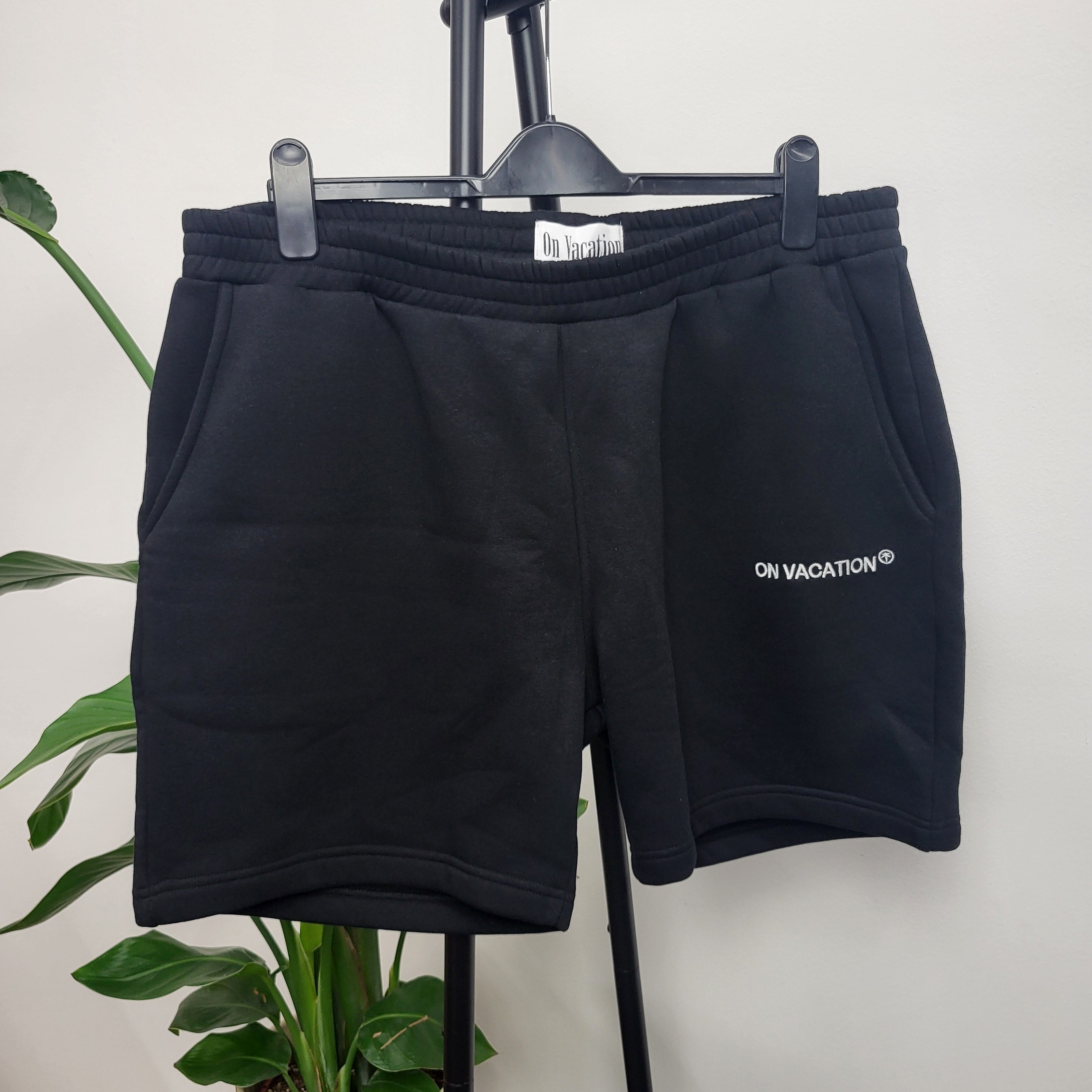 On Vacation Ladies Sports Shorts "Palms" XL Black