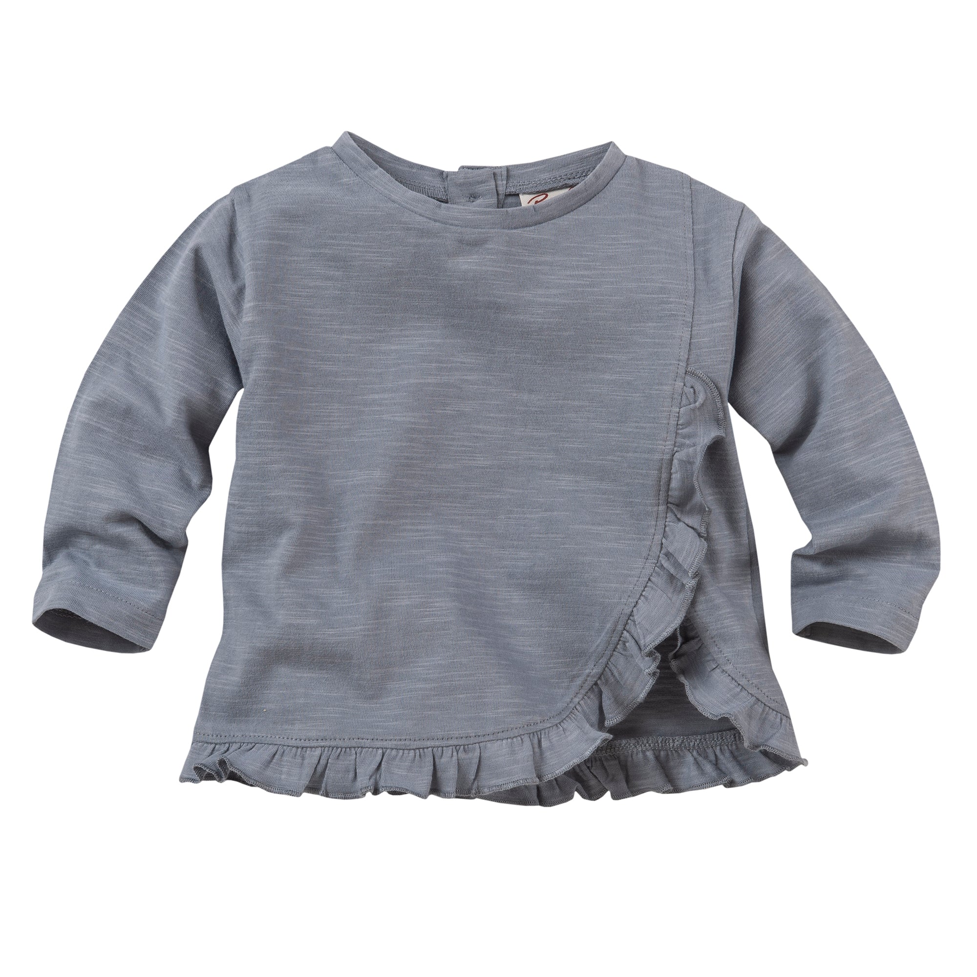 People Wear Organic Langarm-Shirt GOTS Blaugrau