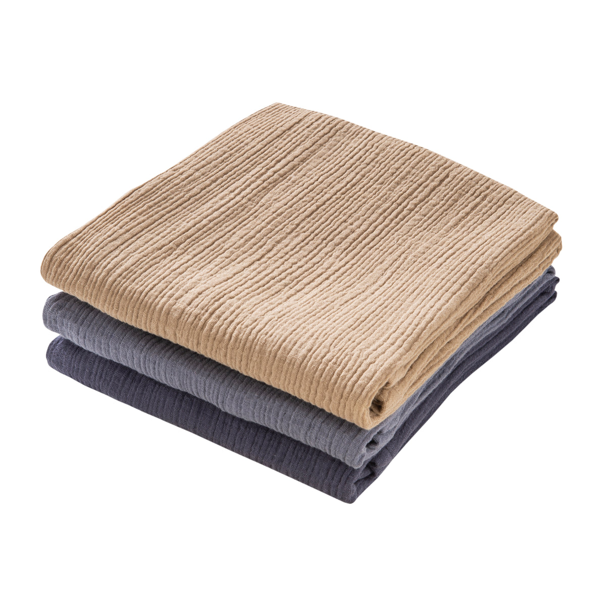 People Wear Organic Mulltuch 3er-Pack 65 x 65 cm Blau Mix