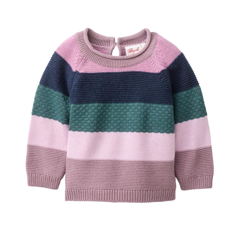 People Wear Organic Strick-Pullover GOTS Bunt Geringelt