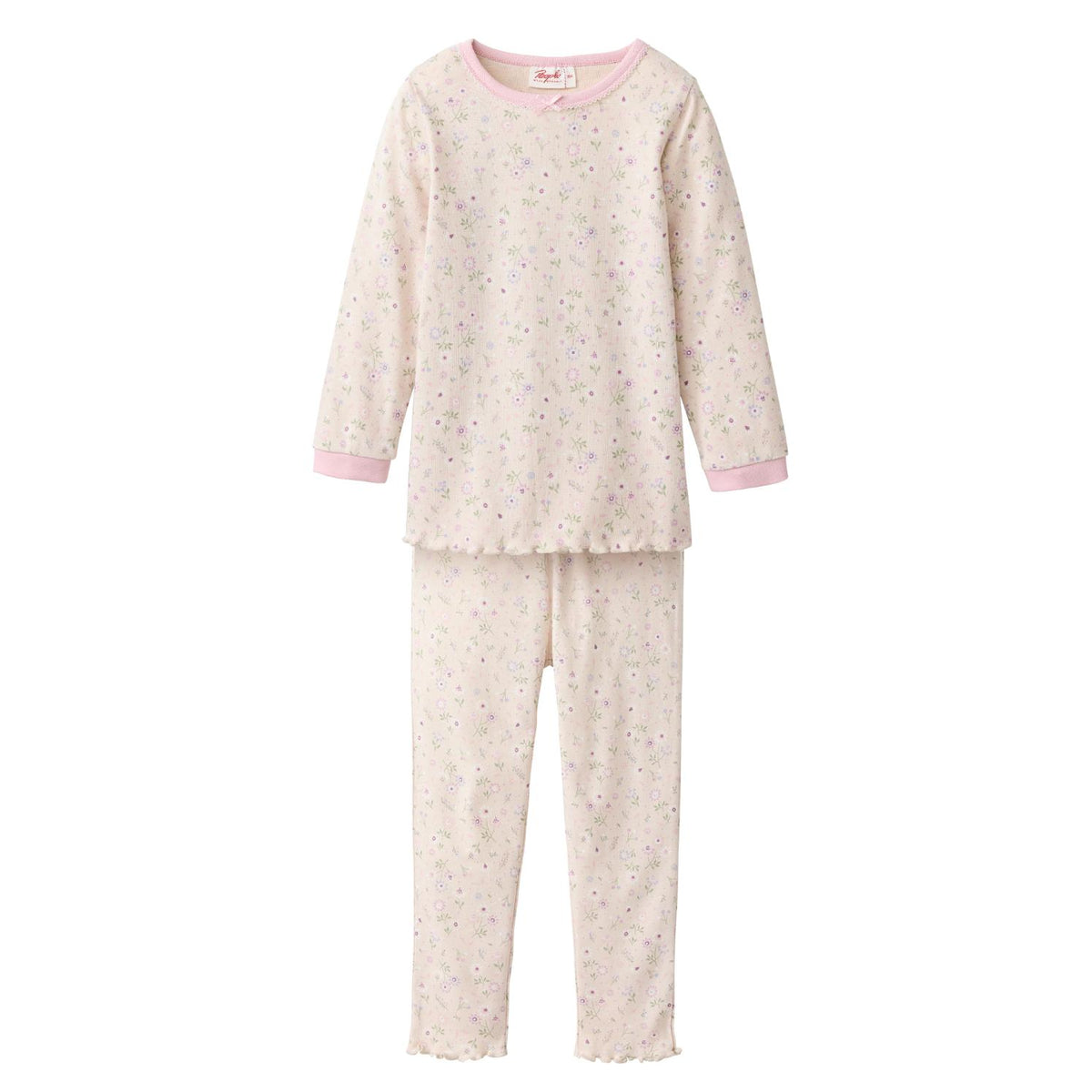 People Wear Organic Pyjama GOTS Hellbeige Aop Frühlingsblumen