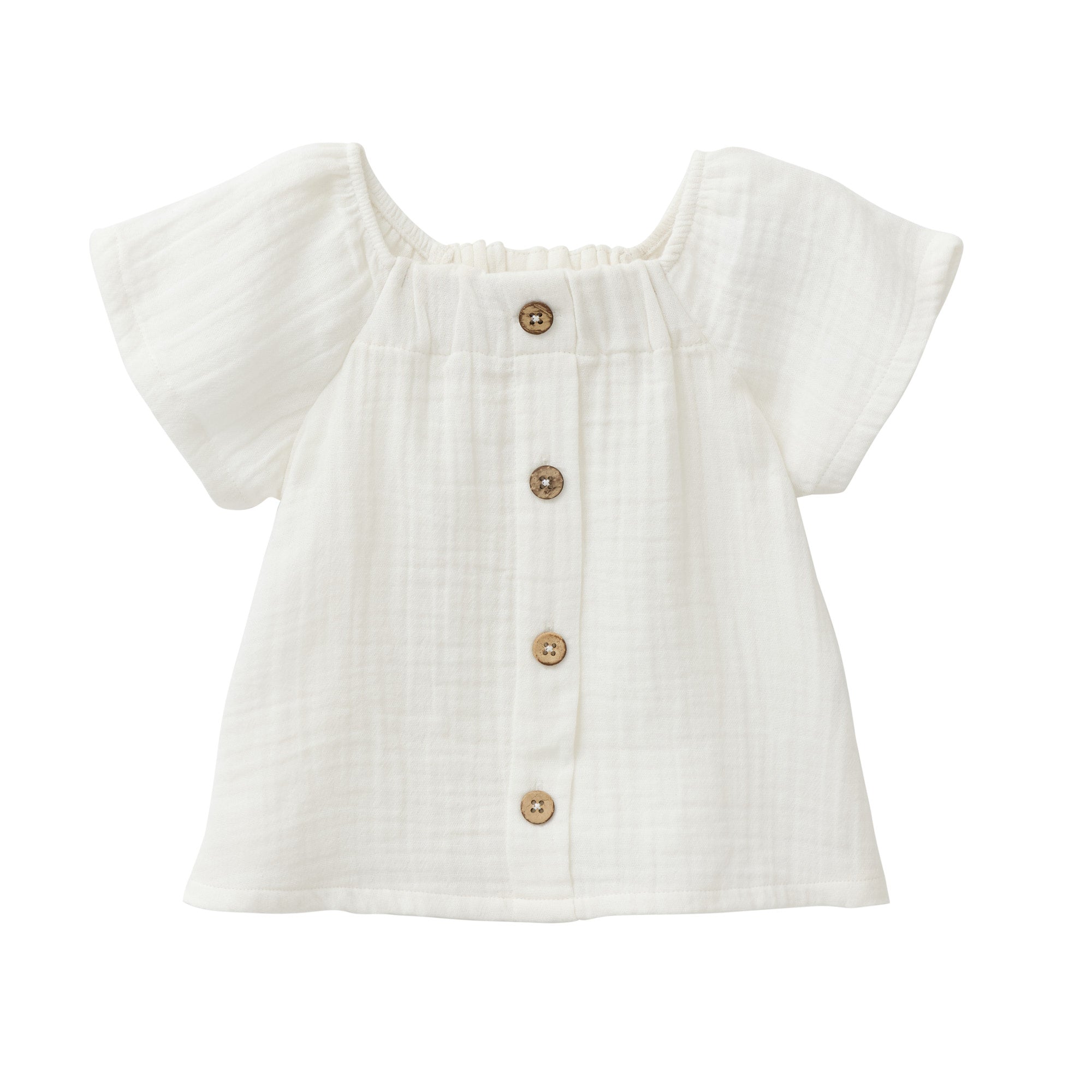 People Wear Organic Musselin-Bluse GOTS Weiß