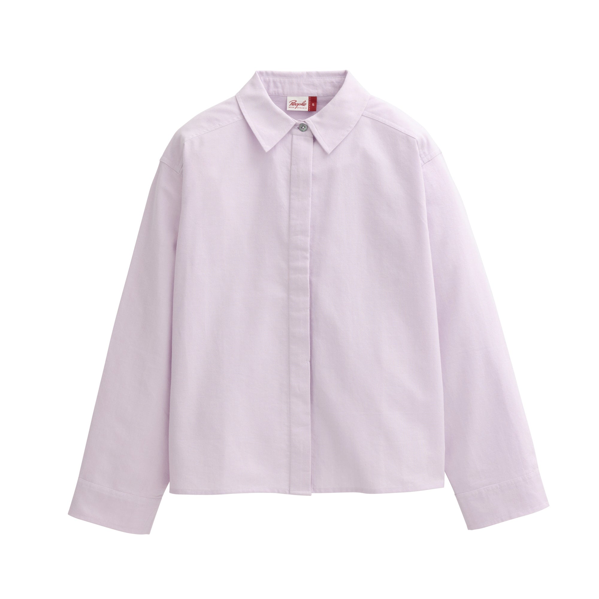 People Wear Organic Langarm-Hemdbluse GOTS Hellviolett