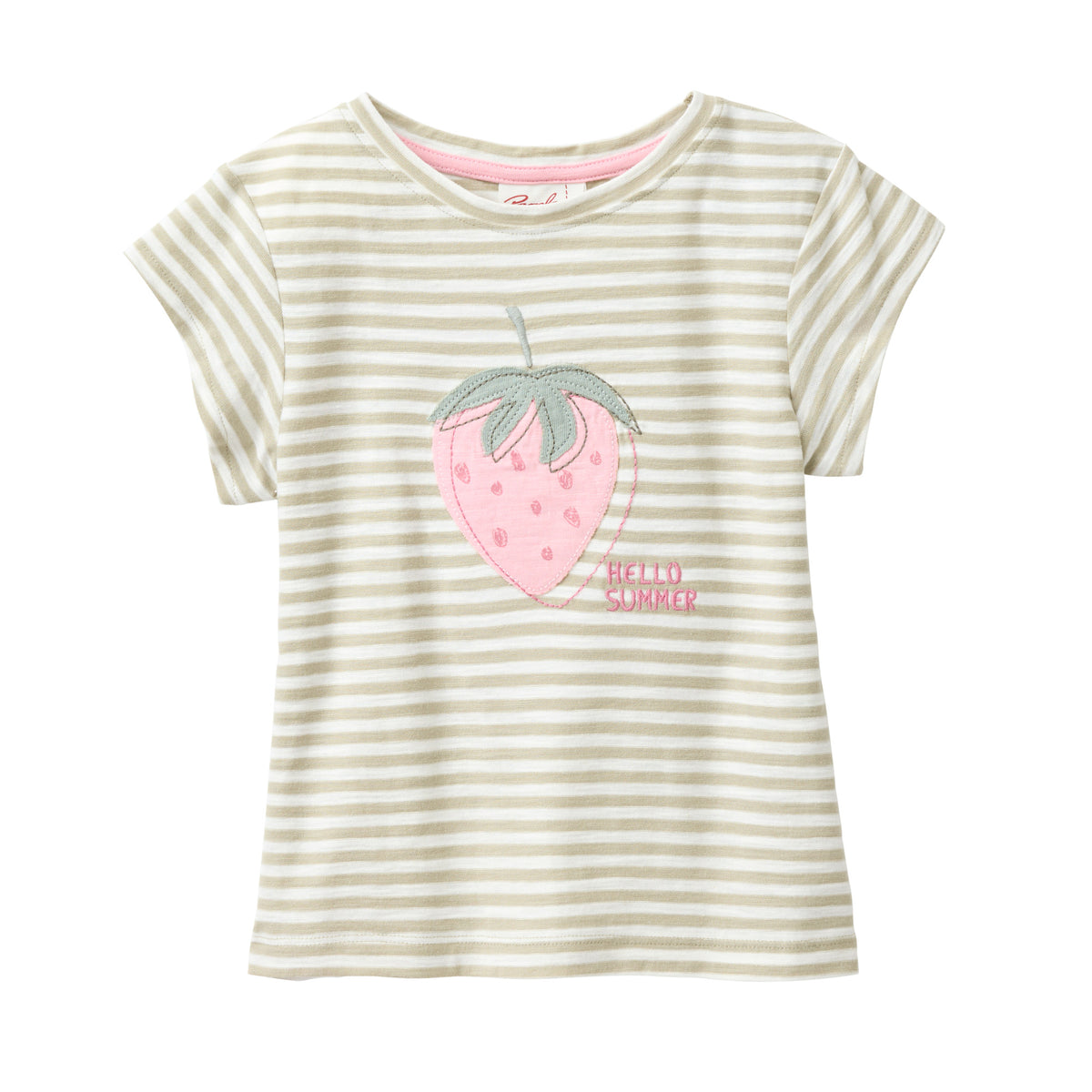 People Wear Organic Kurzarm-Shirt GOTS Khaki Geringelt