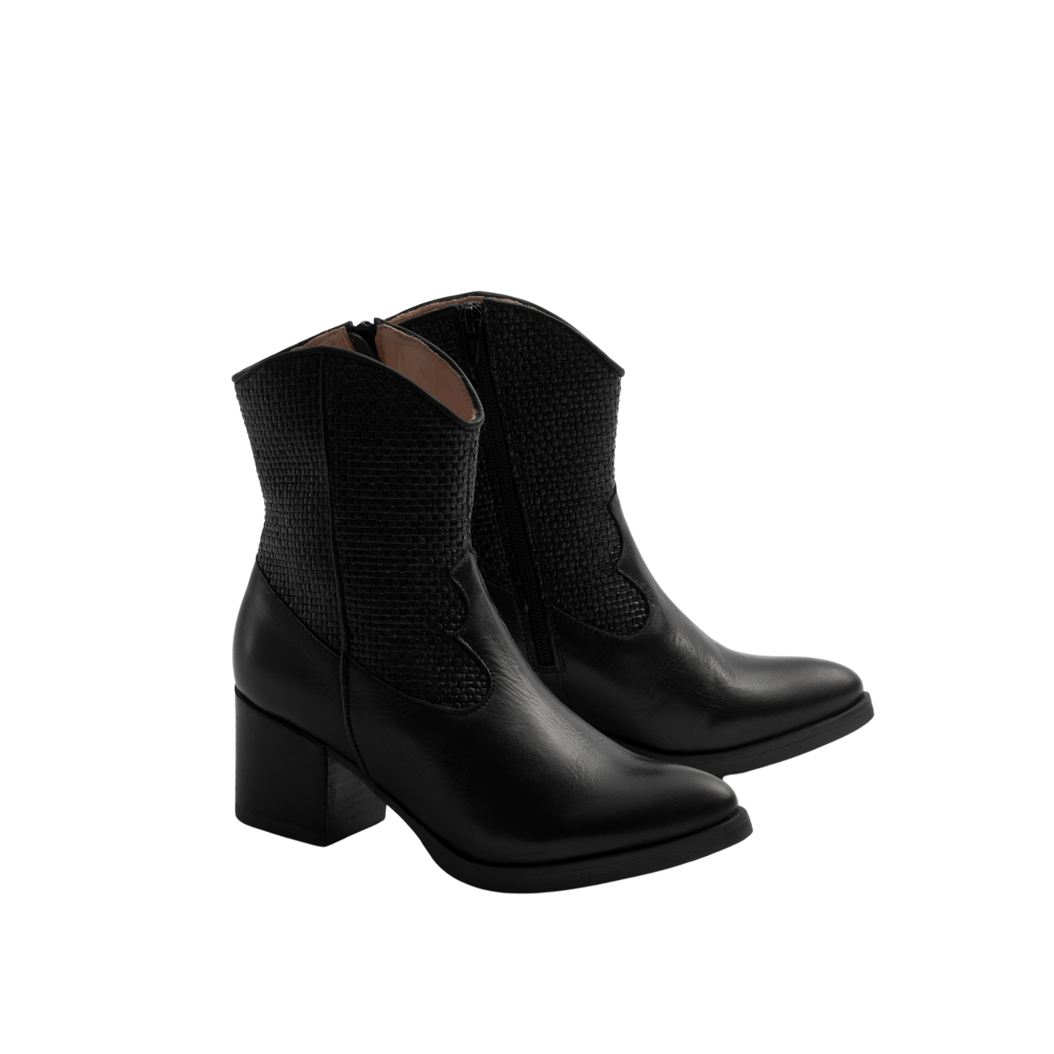 ADDITION Stiefel "Western pleated" Schwarz