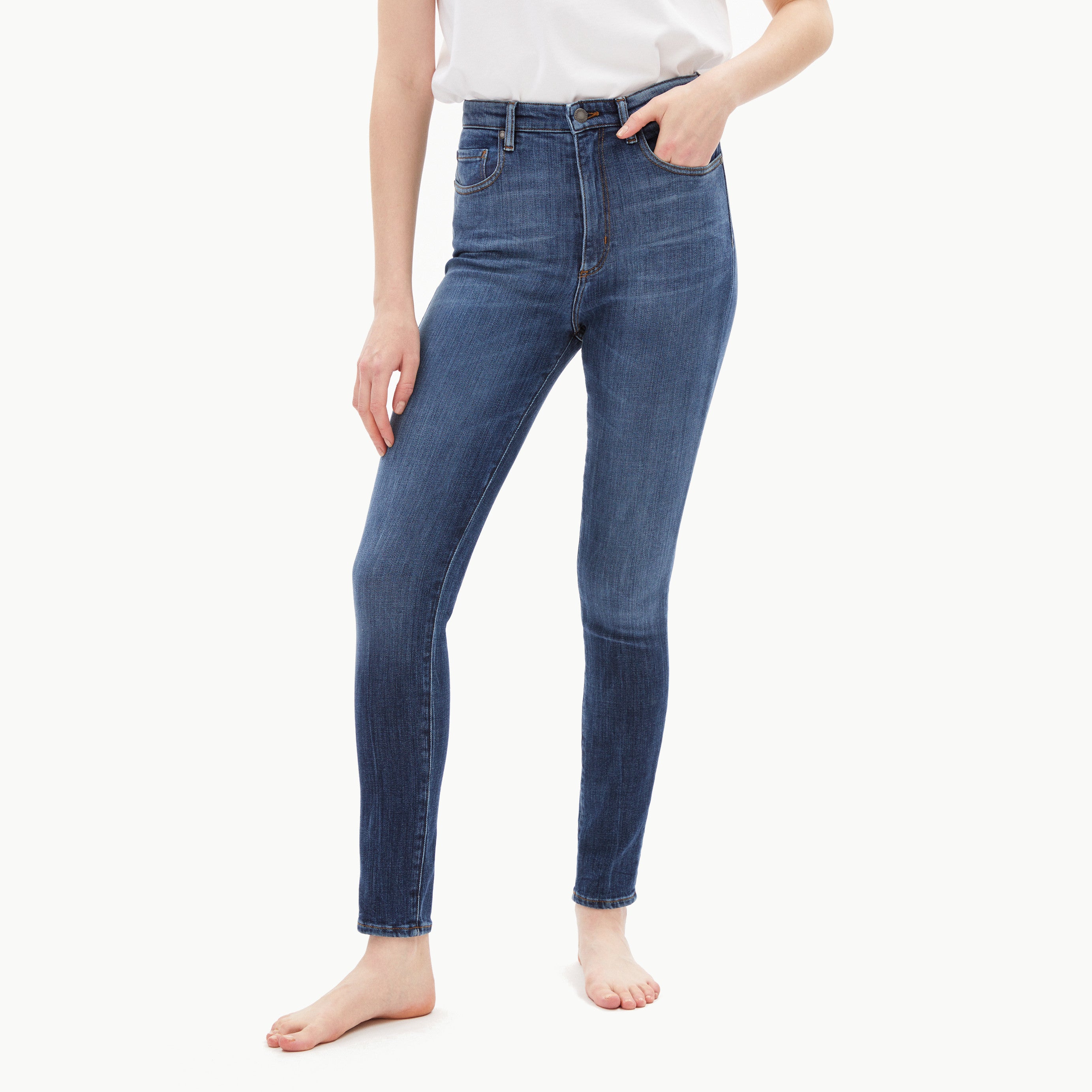 ARMEDANGELS Skinny Fit High Waist Jeans "INGAA" - washed lapis