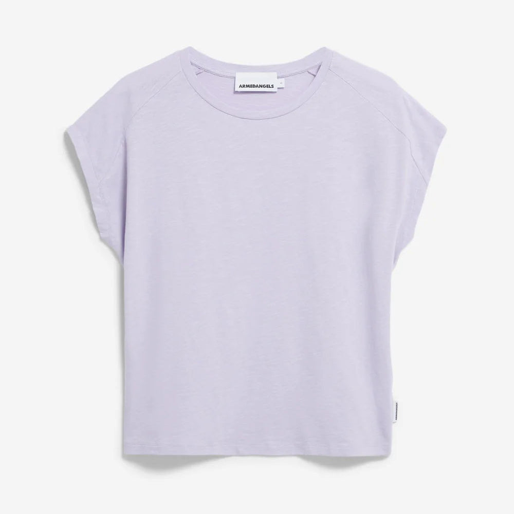 ARMEDANGELS Women Casual Jersey T-Shirt "ONELIAA" XL Soft Lilac