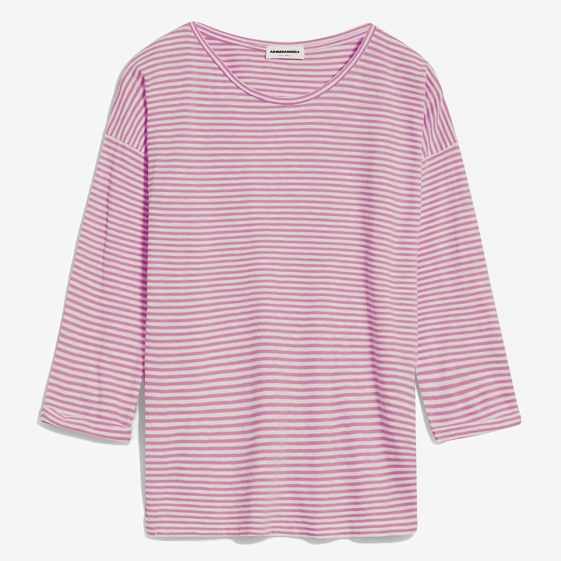 ARMEDANGELS Longsleeve "SIANAA LOVELY STRIPES" Raspberry Pink-Oatmilk