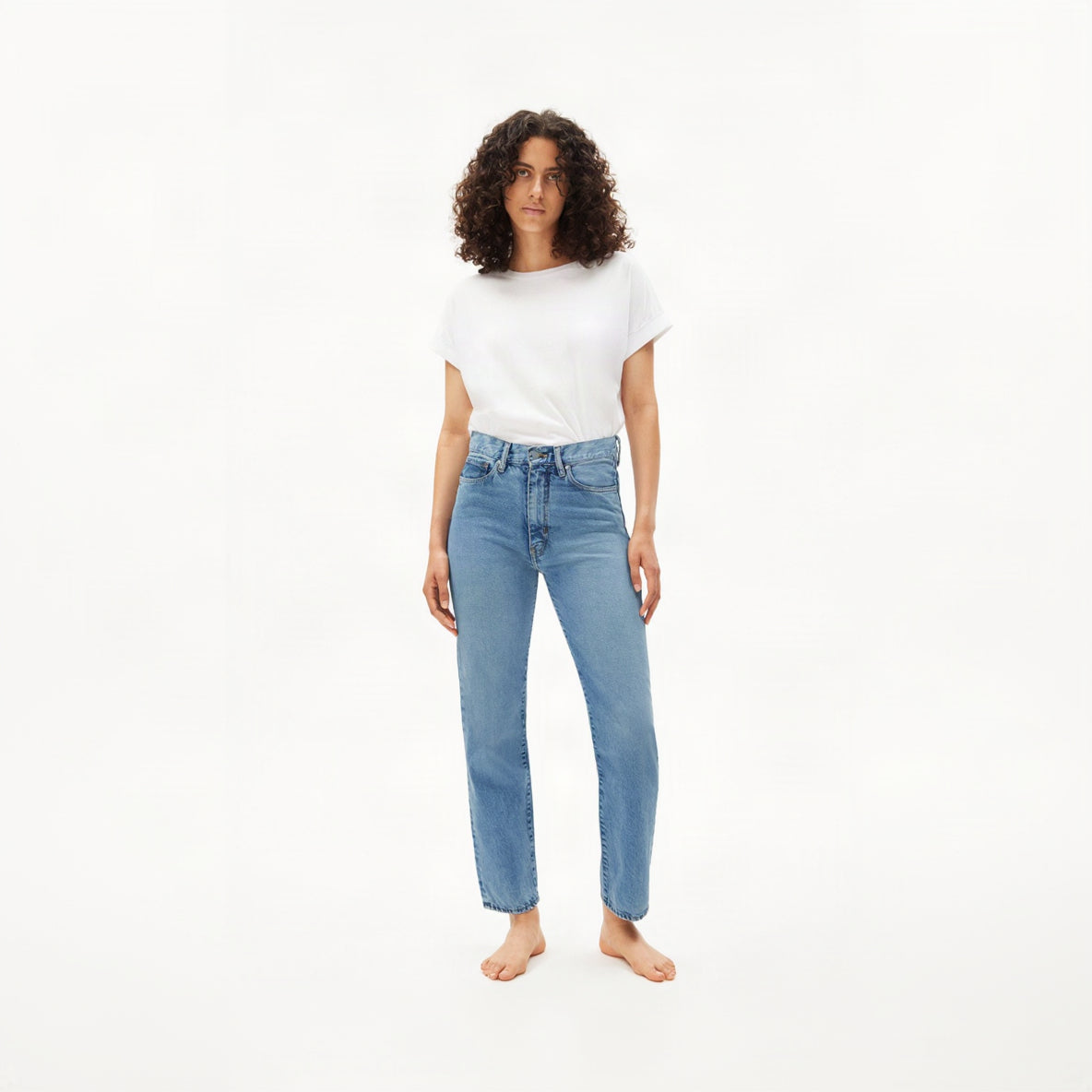 ARMEDANGELS Damen Straight Jeans 5 Pockets "AAIKALA" Light Fresh Blue 26