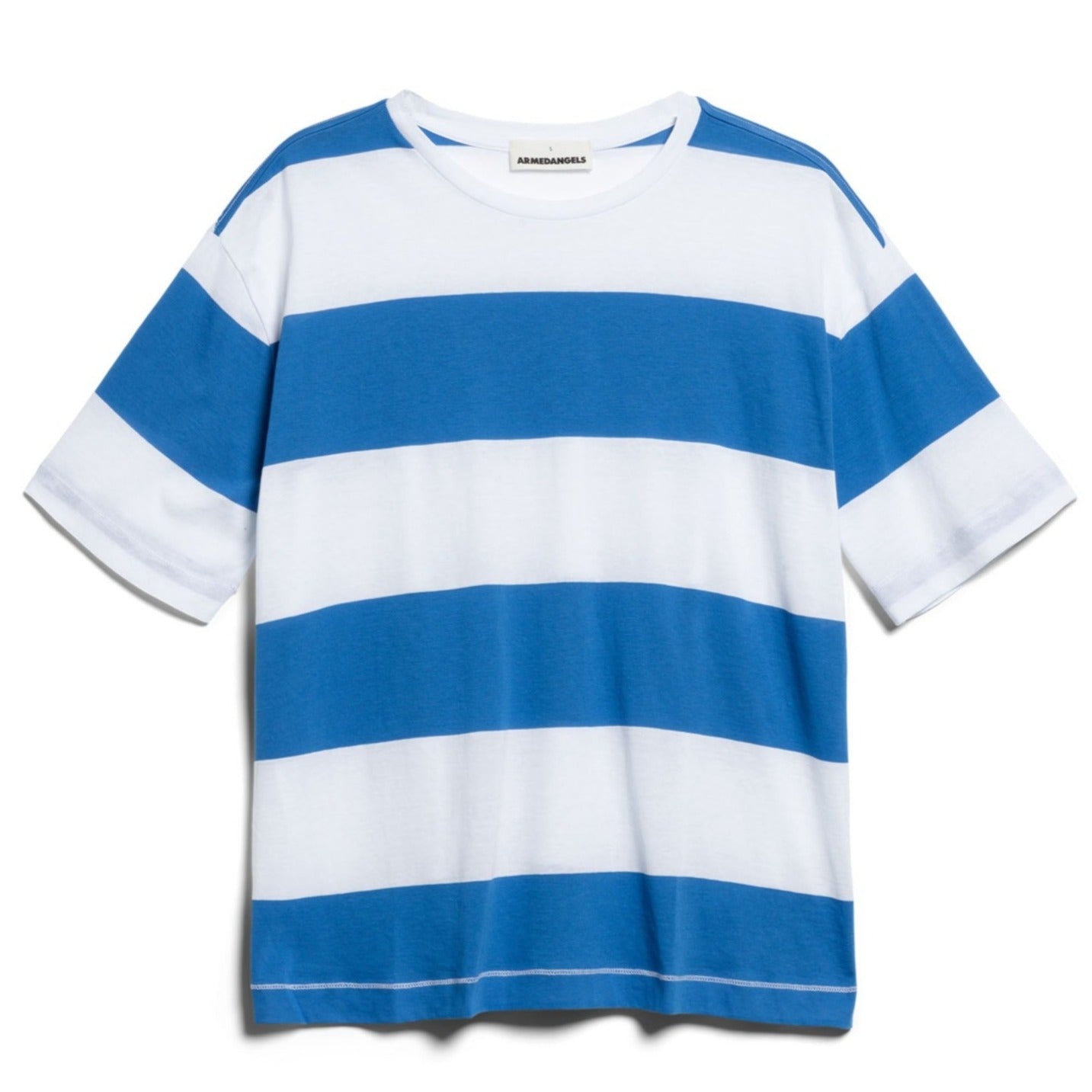 ARMEDANGELS T-Shirt "SAIKAA BOLD STRIPES" Warm Blue-White