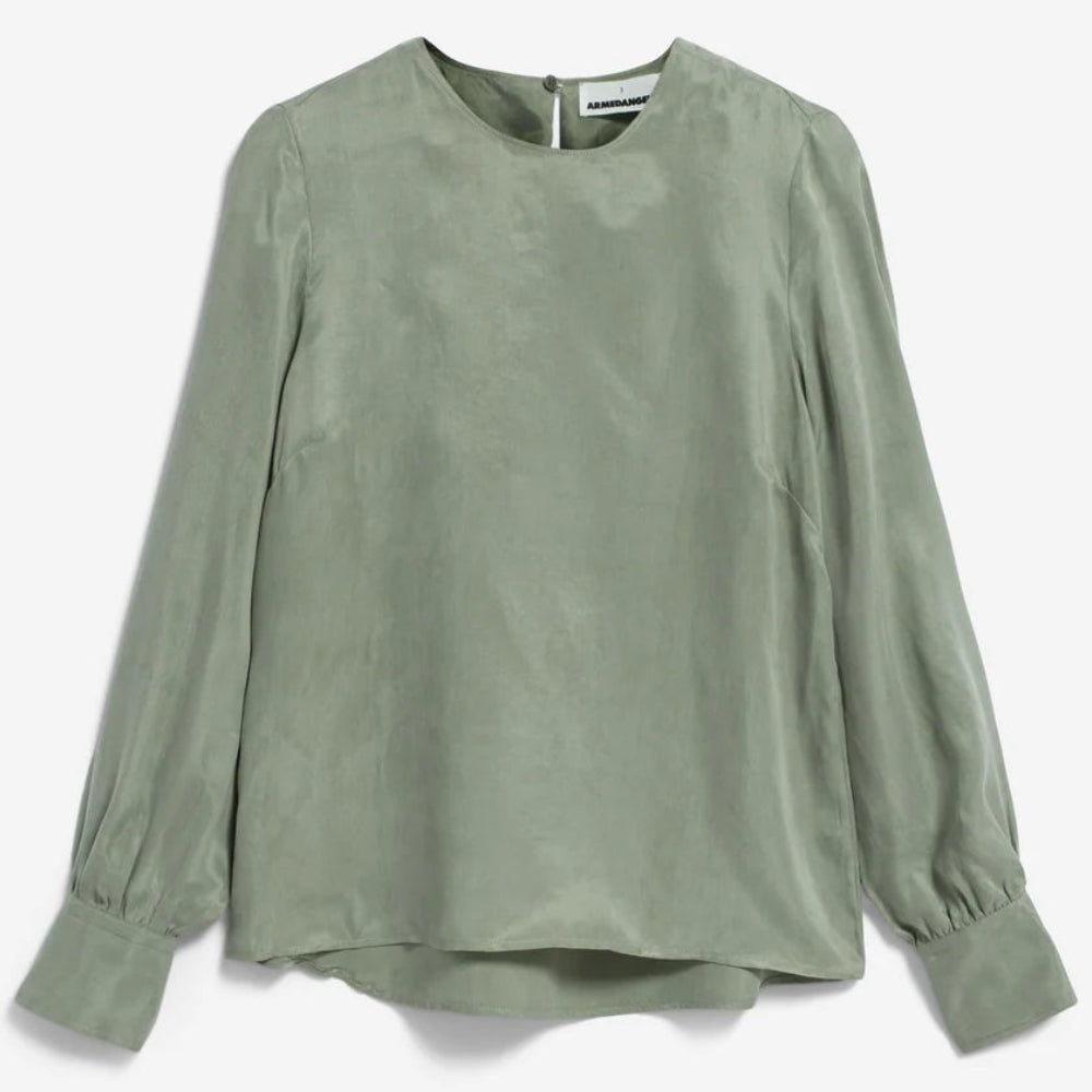 ARMEDANGELS Women Casual langarm Bluse "MAALUKA" XL Grey Green