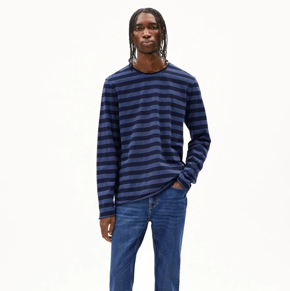ARMEDANGELS Men Casual Jersey Shirt Longsleeve "MAARKOS LS STRIPES BR"