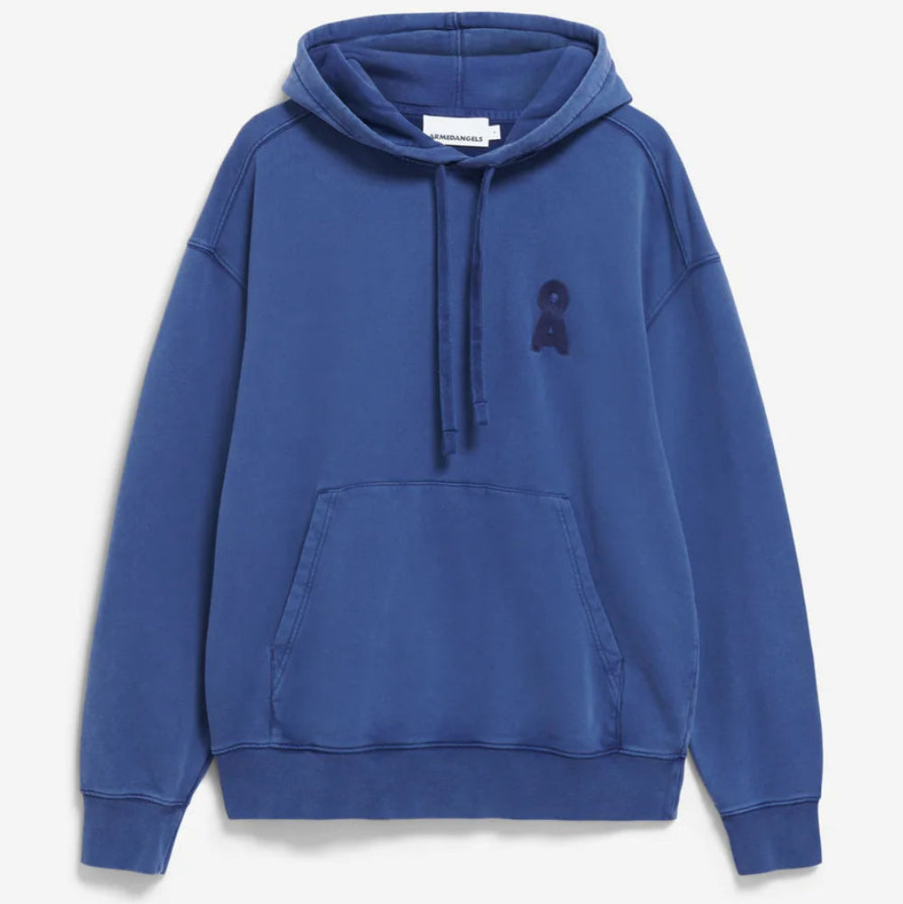 ARMEDANGELS Men Casual Sweat Hoodie "ICONIC Å KIRAAN GMT DYE" Blue Noon Washed