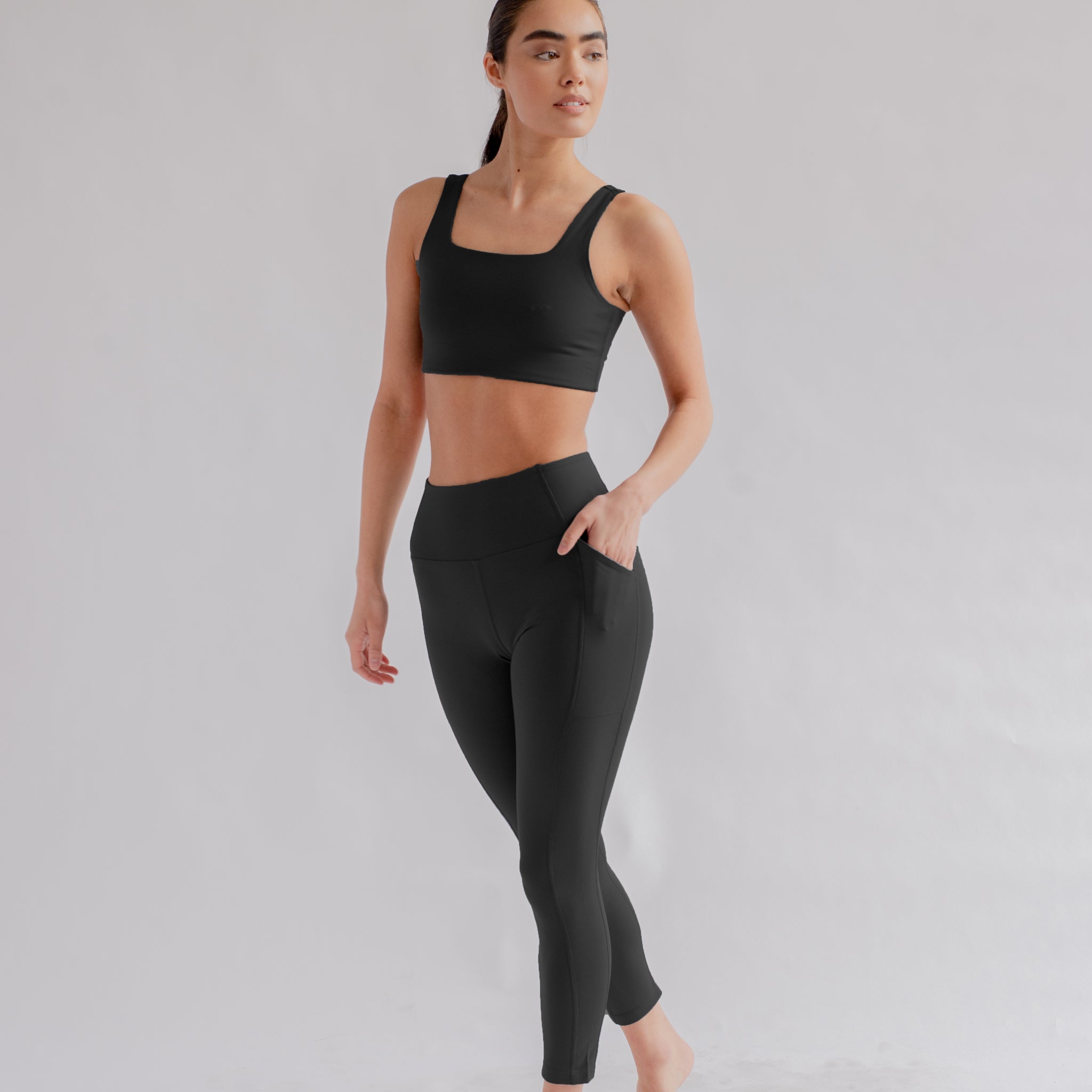 Girlfriend Collective Leggings "Pocket High-Rise" long