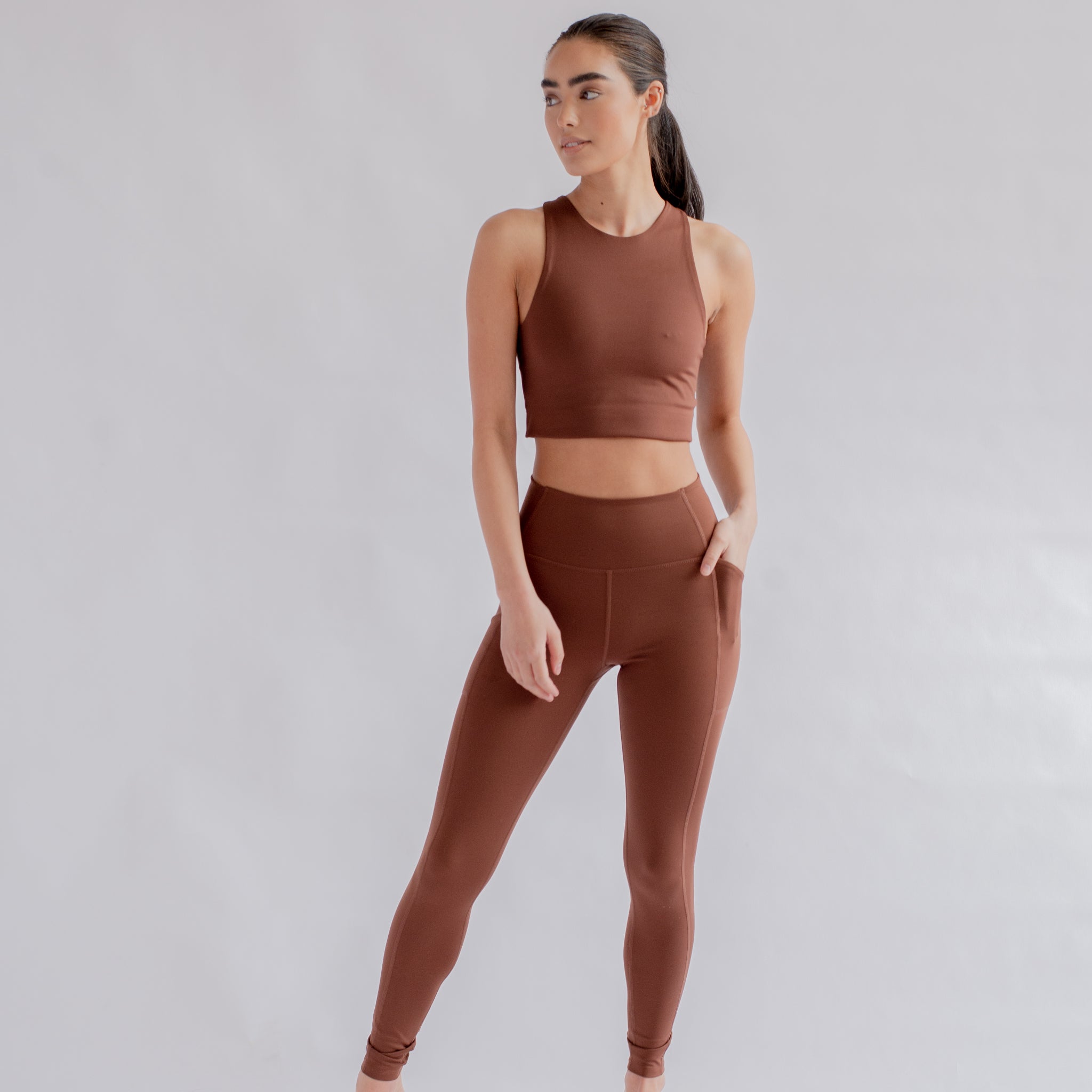 Girlfriend Collective Leggings "Pocket High-Rise" long